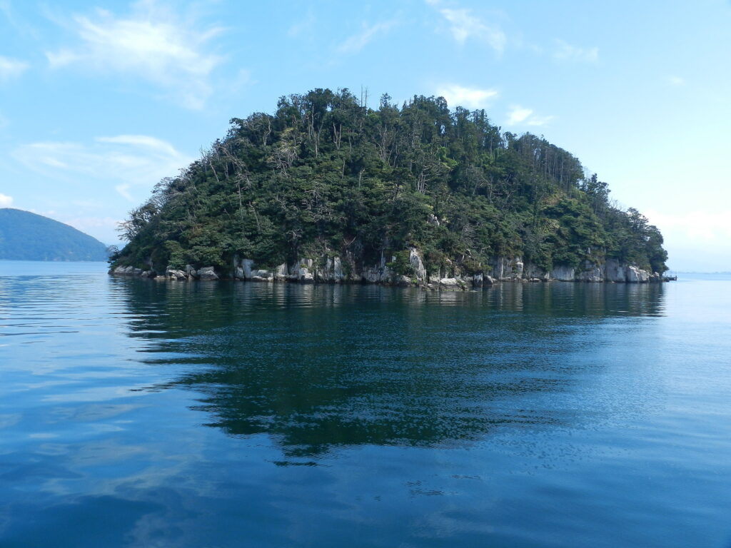 琵琶湖の美しい景色を求めて――琵琶湖八景の旅　六景　深緑　竹生島の沈影